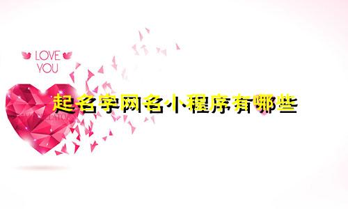 起名字网名小程序有哪些