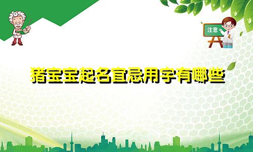 猪宝宝起名宜忌用字有哪些