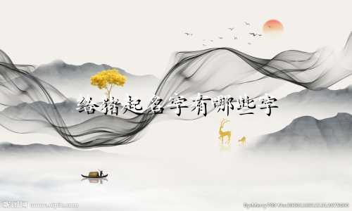 给猪起名字有哪些字