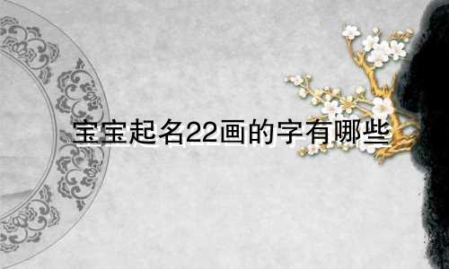 宝宝起名22画的字有哪些