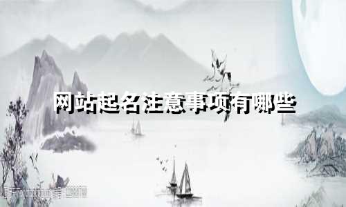 网站起名注意事项有哪些