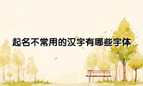起名不常用的汉字有哪些字体