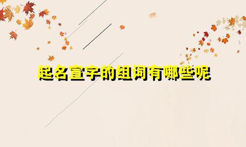 起名宣字的组词有哪些呢