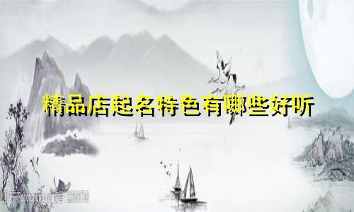 精品店起名特色有哪些好听