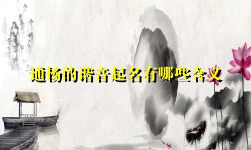 通杨的谐音起名有哪些含义