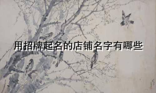 用招牌起名的店铺名字有哪些