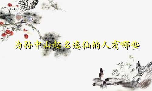 为孙中山起名逸仙的人有哪些