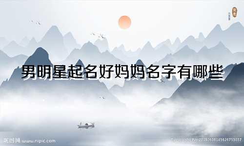 男明星起名好妈妈名字有哪些