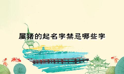 属猪的起名字禁忌哪些字