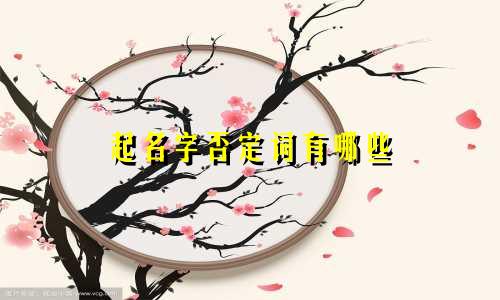 起名字否定词有哪些