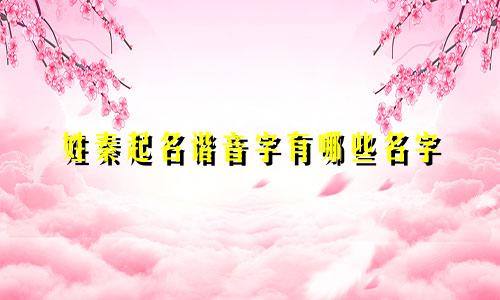 姓秦起名谐音字有哪些名字