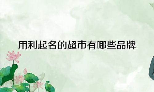 用利起名的超市有哪些品牌
