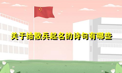 关于给散兵起名的诗句有哪些
