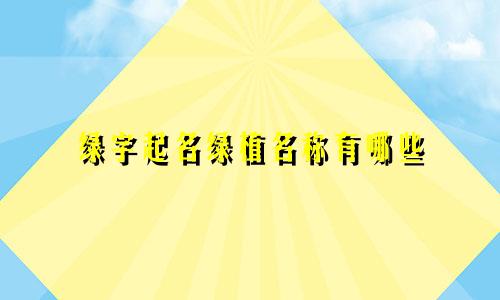 绿字起名绿植名称有哪些