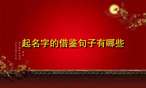 起名字的借鉴句子有哪些