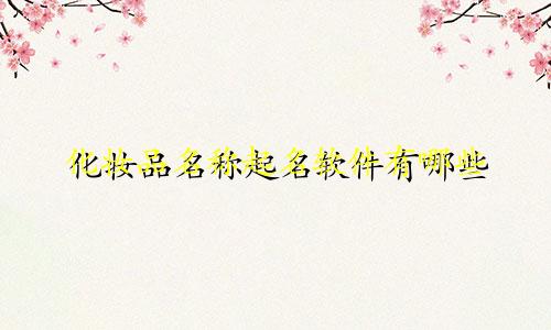 化妆品名称起名软件有哪些