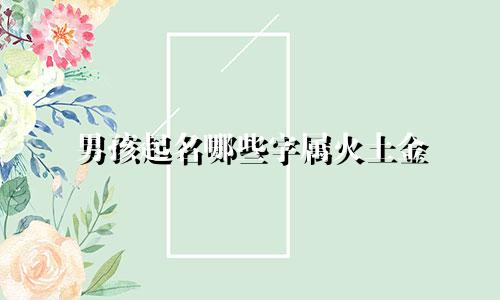 男孩起名哪些字属火土金