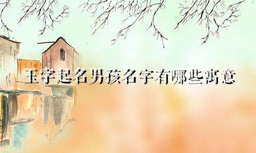 玉字起名男孩名字有哪些寓意