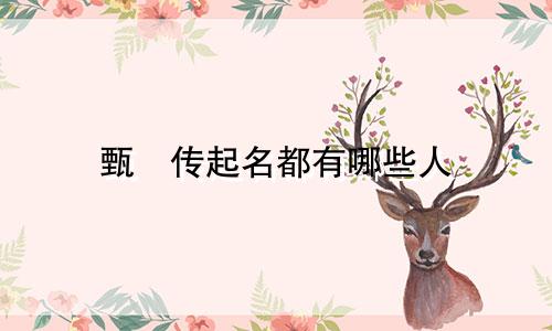甄嬛传起名都有哪些人