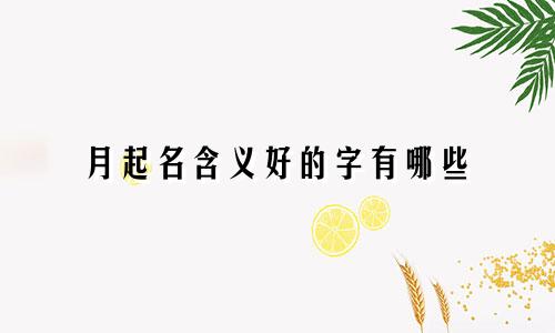 月起名含义好的字有哪些