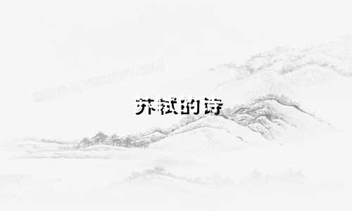苏轼的诗 起名字有哪些