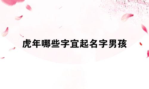 虎年哪些字宜起名字男孩