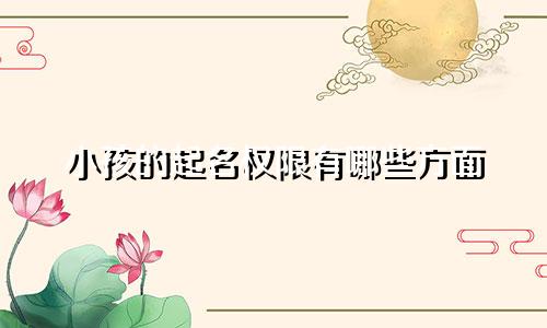 小孩的起名权限有哪些方面