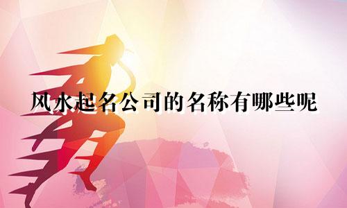 风水起名公司的名称有哪些呢