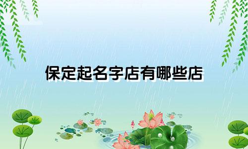 保定起名字店有哪些店