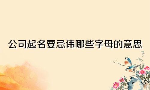 公司起名要忌讳哪些字母的意思