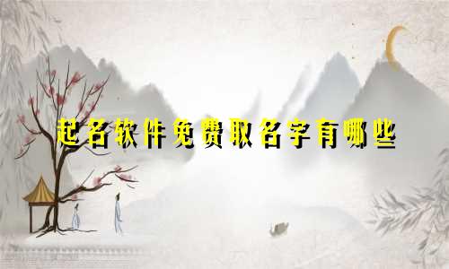 起名软件免费取名字有哪些