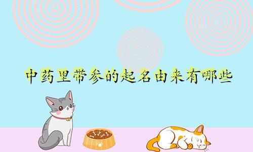 中药里带参的起名由来有哪些