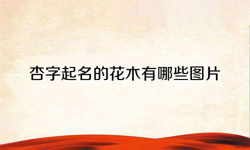 杏字起名的花木有哪些图片