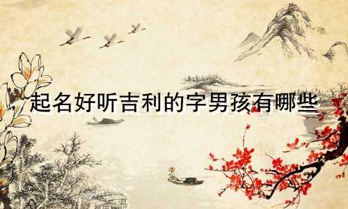 起名好听吉利的字男孩有哪些