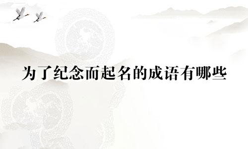 为了纪念而起名的成语有哪些