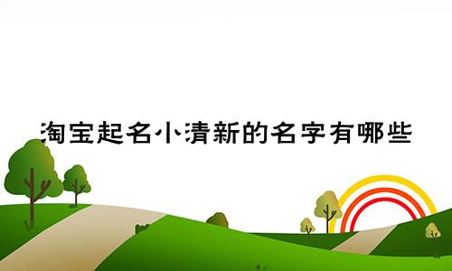 淘宝起名小清新的名字有哪些