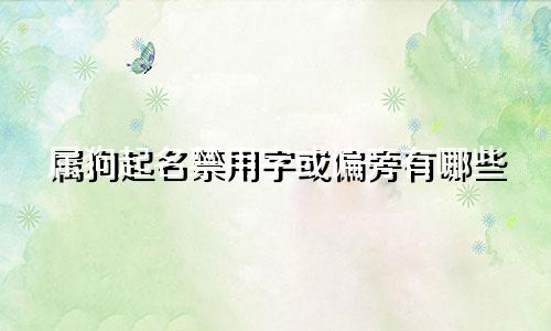 属狗起名禁用字或偏旁有哪些
