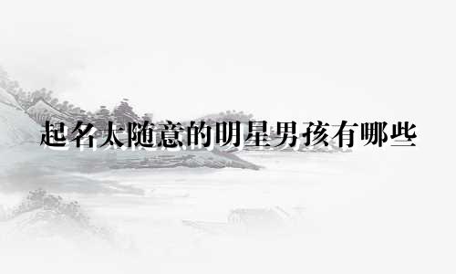 起名太随意的明星男孩有哪些