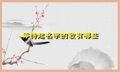 等待起名字的歌有哪些