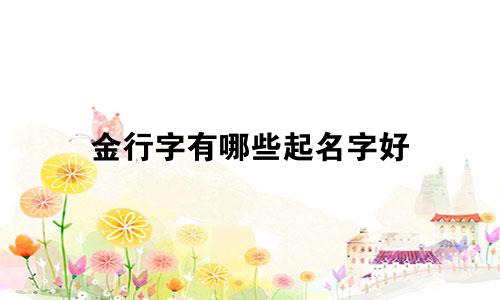 金行字有哪些起名字好