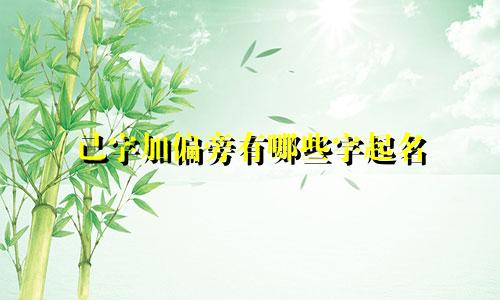 己字加偏旁有哪些字起名