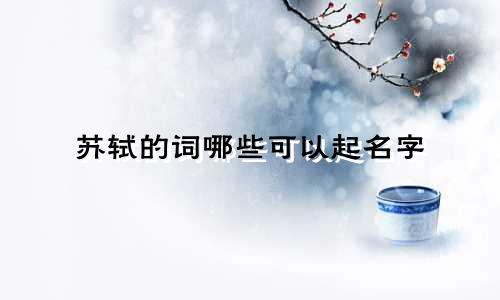 苏轼的词哪些可以起名字