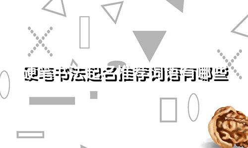 硬笔书法起名推荐词语有哪些