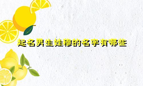起名男生姓穆的名字有哪些