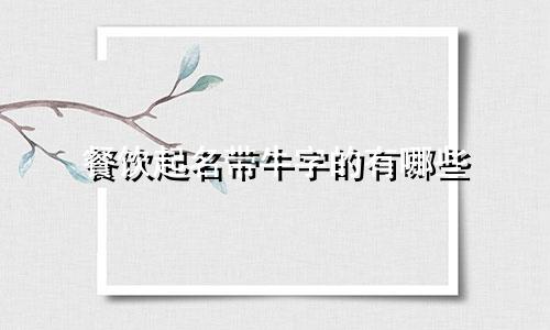 餐饮起名带牛字的有哪些
