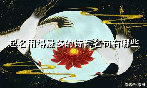 起名用得最多的诗词名句有哪些