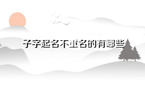 子字起名不重名的有哪些