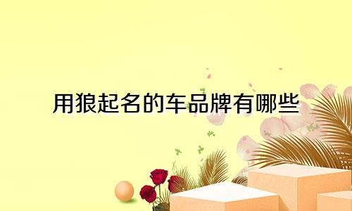 用狼起名的车品牌有哪些