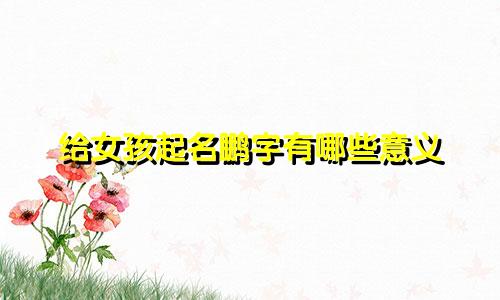 给女孩起名鹏字有哪些意义