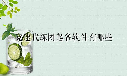 竞速代练团起名软件有哪些